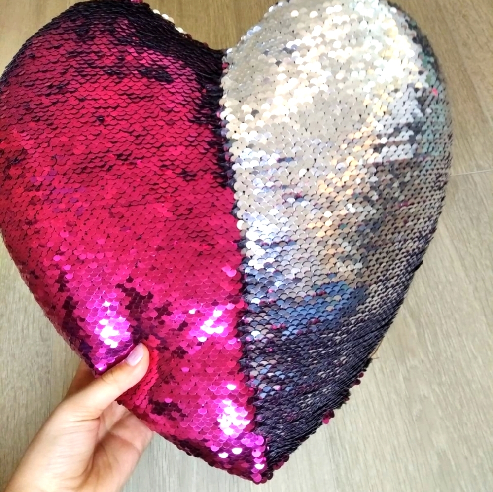 Sequins Heart Pillow